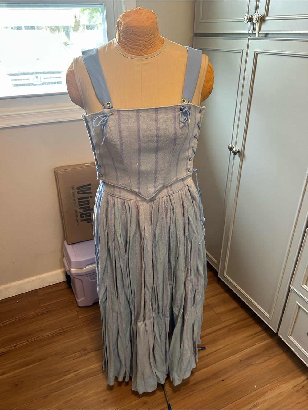 Renaissance Light Blue 2Pc Corset Bodice Set Size Small